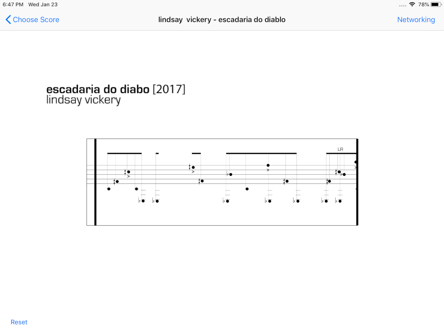 Example of a Canvas Mode Score